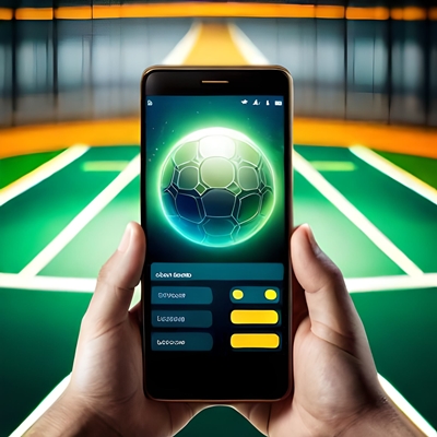Deux mains tenant une application de paris sportifs