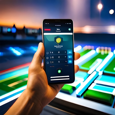 Une main qui tient un téléphone mobile pour parier en Afrique